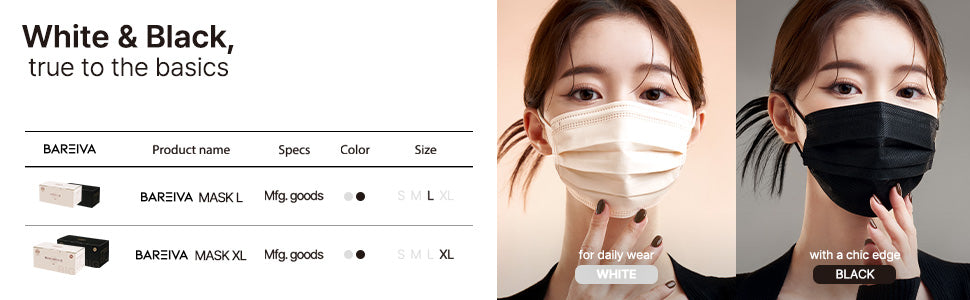 White and Black — true to the basics, Bareun Mask in two minimal color choices